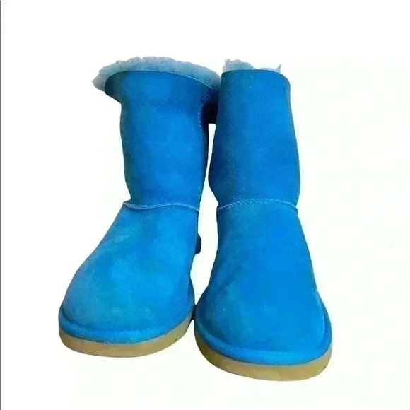 UGG Bailey Bow Turquoise Blue Boots - Picture 2 of 5